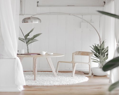 Bright and airy coworking space interior